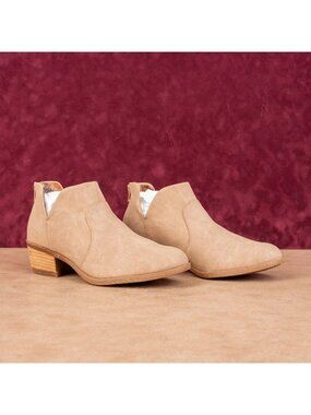 BOC by Born Women Celi Taupe Faux Leather Rodeo Boho Ankle Boots sz 6.5